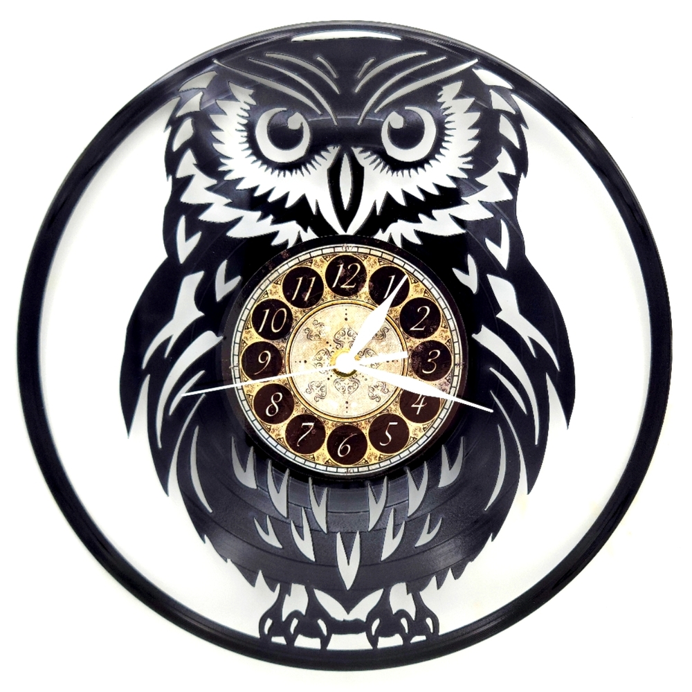 OWL vinyl record clock